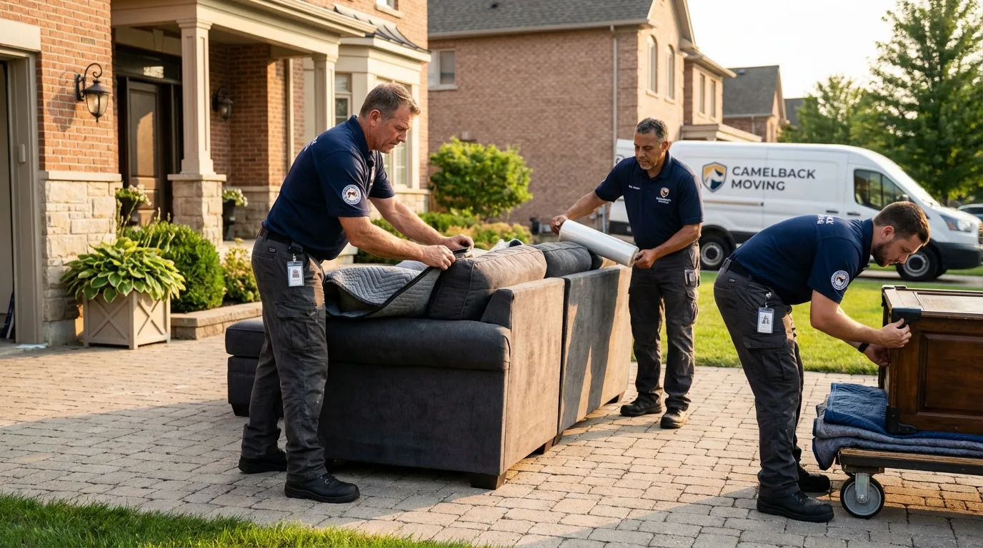Large estate moving crew wrapping furniture in Crystal City, MO